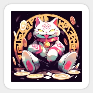 Coin Lucky Fairy Cat Sticker